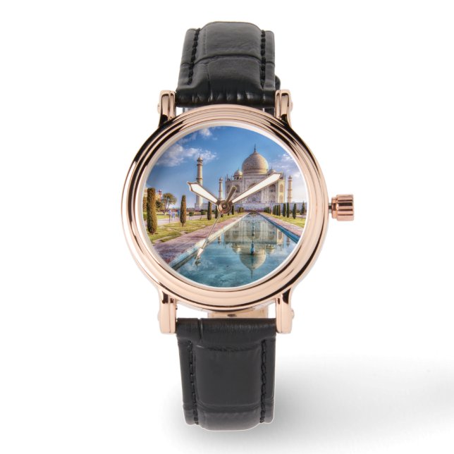 Reloj De Pulsera Monumentos | Taj Mahal Sunrise (Anverso)