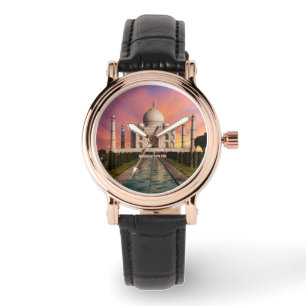 Reloj De Pulsera Monumentos Vista colorida del Taj Mahal
