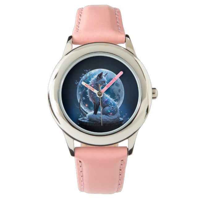 Reloj De Pulsera Moonlit Crystal Fox – Guardian of Silent Dreams.  (Anverso)