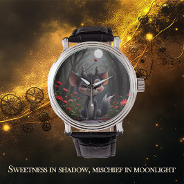 Reloj De Pulsera Moonlit Mischief Forest Spirit of Crimson Bloom. 