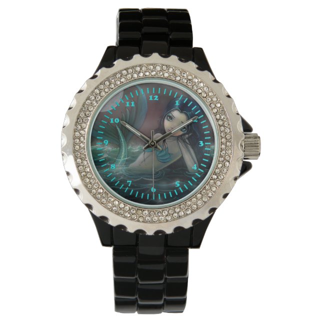 Reloj De Pulsera Moonlit River Mermaid Fantasy Pop Art (Anverso)