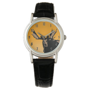 Reloj De Pulsera Moose al atardecer - Original Wildlife Art