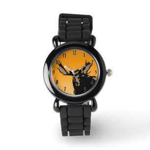 Reloj De Pulsera Moose al atardecer - Original Wildlife Art