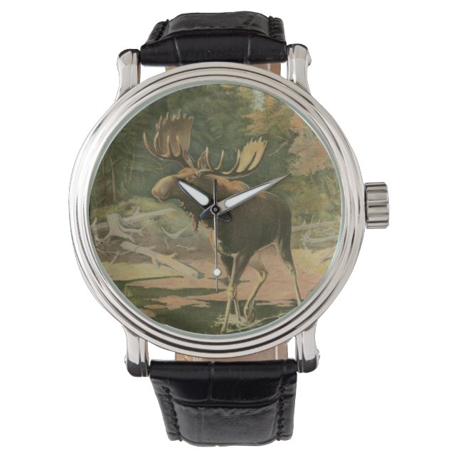 Reloj De Pulsera Moose caminando en el agua (Anverso)