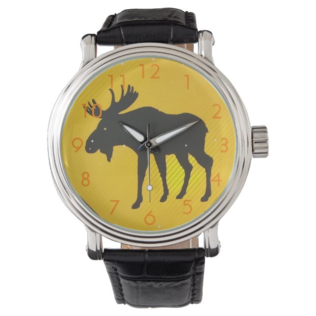 Reloj De Pulsera Moose Crossing Rótulo Watch by Leslie Harlow (Anverso)