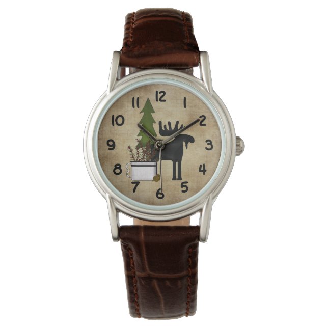 Reloj De Pulsera Moose de la silueta rústica (Anverso)
