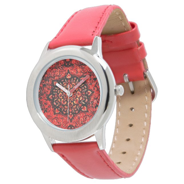 Reloj De Pulsera Moqueta persa en campo tintado rosa (Angular)
