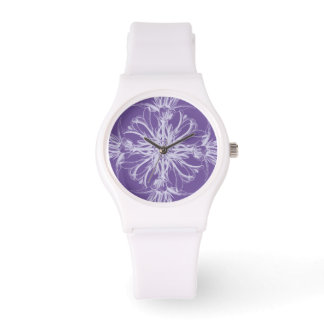 Reloj De Pulsera Morado Damask Vintage