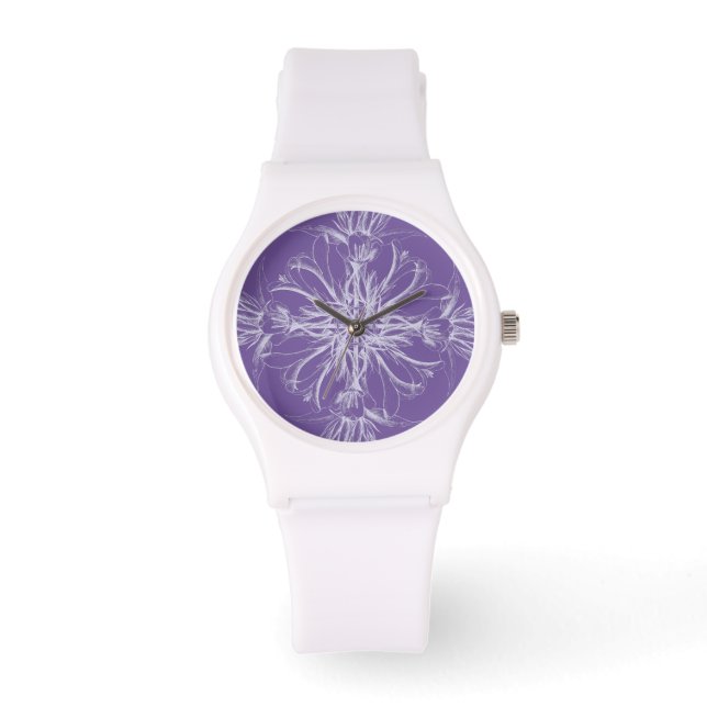 Reloj De Pulsera Morado Damask Vintage (Anverso)