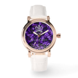 Reloj De Pulsera Morado de la corona que ensucia
