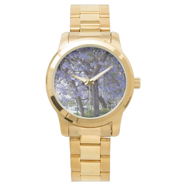Reloj De Pulsera Morado Jacarandas Río Murray Renmark, (Anverso)