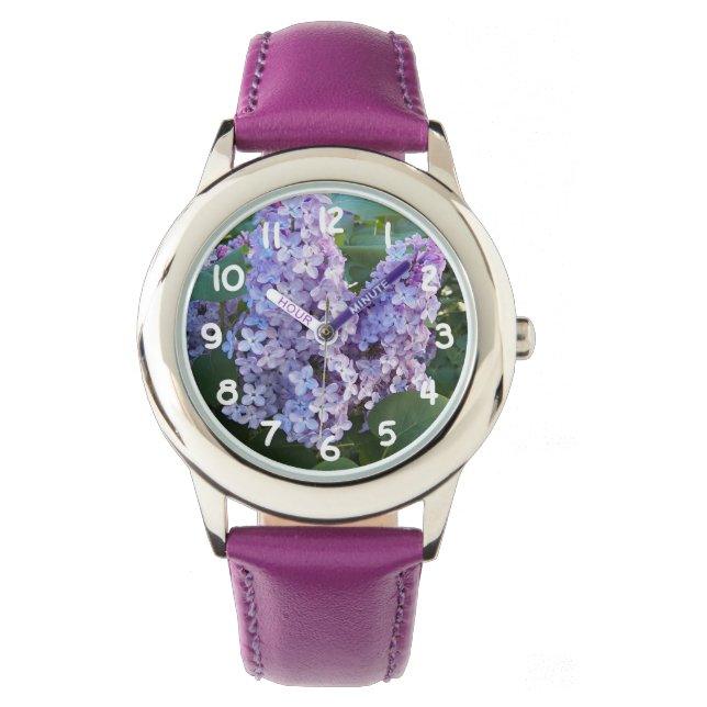 Reloj De Pulsera Morado Lilac Blooms Floral (Anverso)