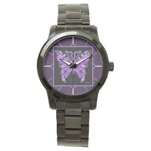 Reloj De Pulsera Morado mariposa 31 Watch