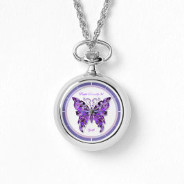 Reloj De Pulsera Morado mariposa 31 Watch