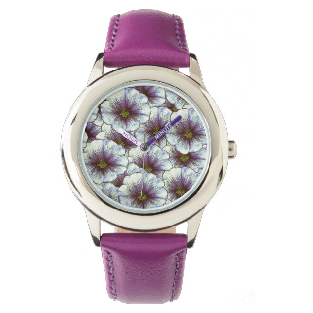 Reloj De Pulsera Moreno Gloria Púrpura y Blanco (Anverso)