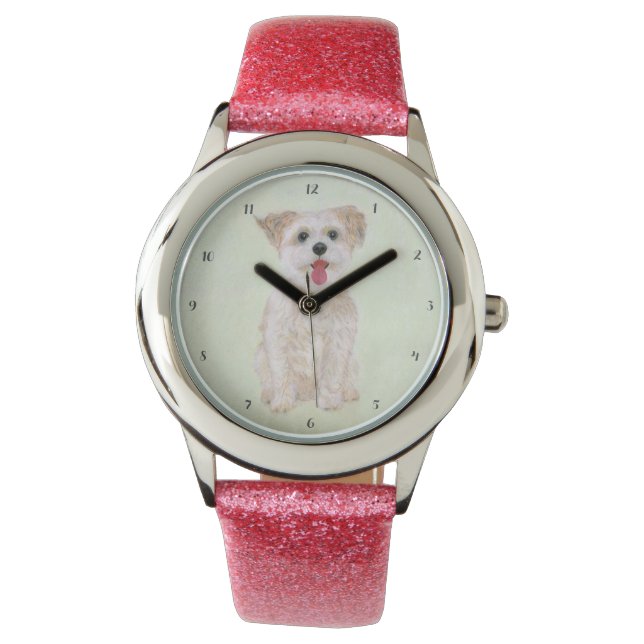 Reloj De Pulsera Morkie Dog Pink Watch (Anverso)