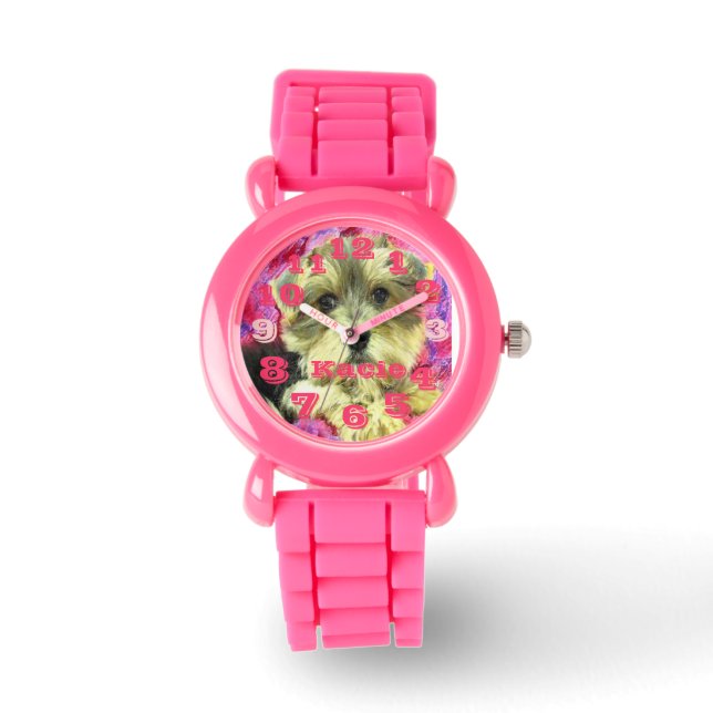 Reloj De Pulsera morkie pink watch (Anverso)