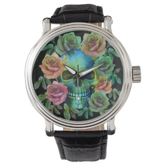 RELOJ DE PULSERA MORTAL VERDE CON FLORES