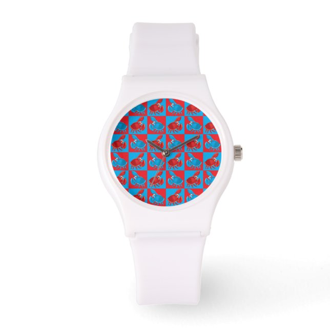 Reloj De Pulsera mosaico de cangrejo personalizado (Anverso)