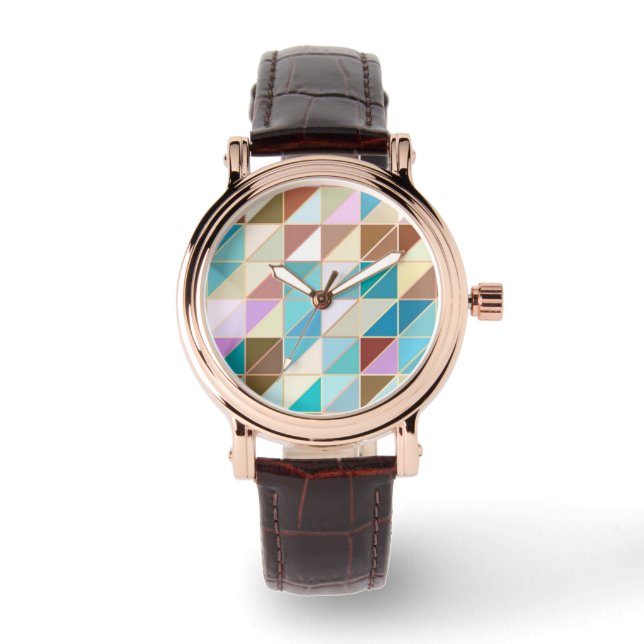 Reloj De Pulsera Mosaico - Pasteles y tonos de tierra (Anverso)