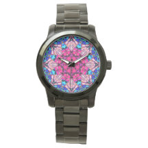 Mosaico rosa Mandala Floral Psicodélico Retro