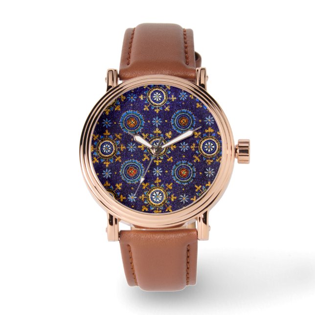 RELOJ DE PULSERA MOSAICOS DE RAVENNA BYZANTINE, ESTRELLAS, ESTAR AZ (Anverso)