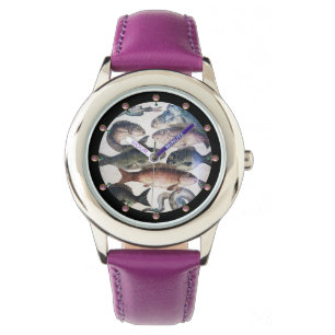 RELOJ DE PULSERA MOSAICOS ROMANOS ANTIGUOS, PESCADOS, ESCENA DE VID