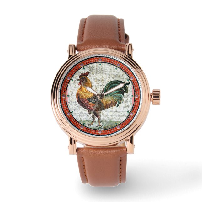 RELOJ DE PULSERA MOSAICOS ROMANOS ANTIGUOS / ROOSTER (Anverso)