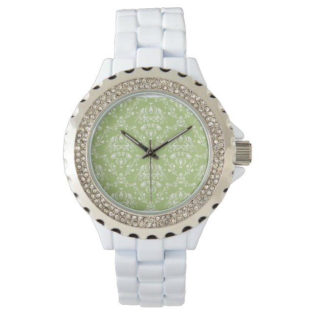 Reloj De Pulsera Moss Green Damask (Anverso)