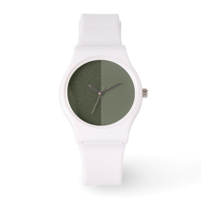 Reloj De Pulsera Moss Green Split Face Watch - Personalizable (Anverso)