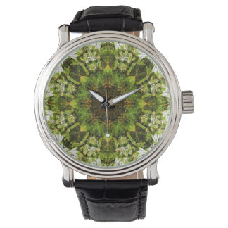 Reloj De Pulsera Moss Kaleidoscope Leather Strap Black