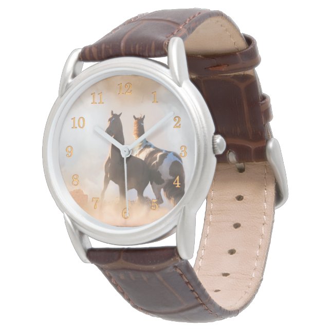 RELOJ DE PULSERA MOSTRACIÓN DE CABALLO SALVAJE EN SEDONA (Angular)