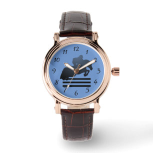 Reloj De Pulsera Mostrar saltador limpiando un obstáculo.