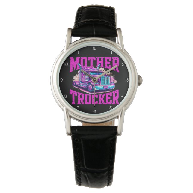 Reloj De Pulsera Mother Trucker: Purple Pink Attitude (Anverso)