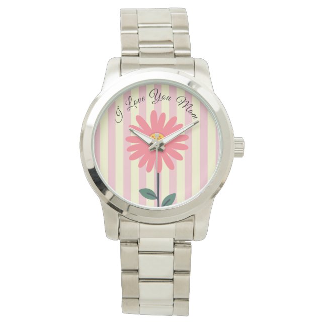 Reloj De Pulsera Mothers Day,I Love You Mom,Best Mom Ever,Modern (Anverso)