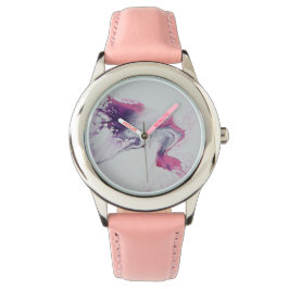 Reloj De Pulsera Motif abstrait rose et violet.