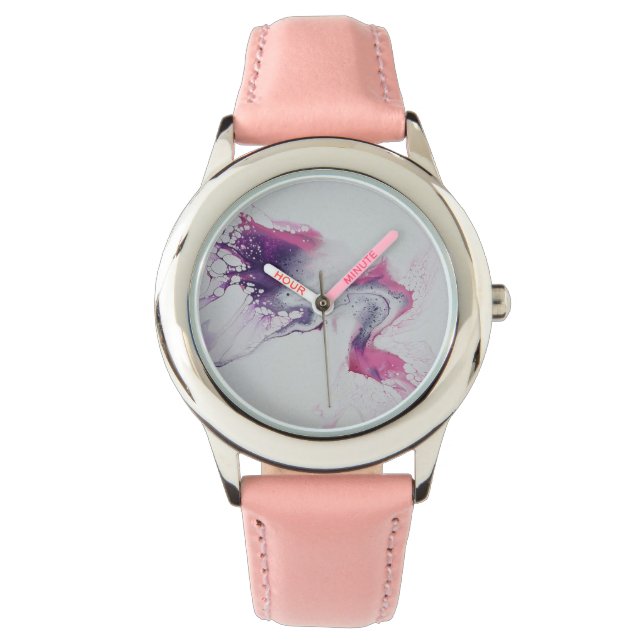 Reloj De Pulsera Motif abstrait rose et violet. (Anverso)