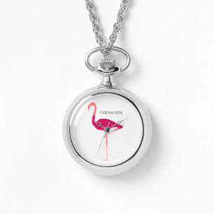 Reloj De Pulsera Motif de flamenco gráfico rosa personalizado moder
