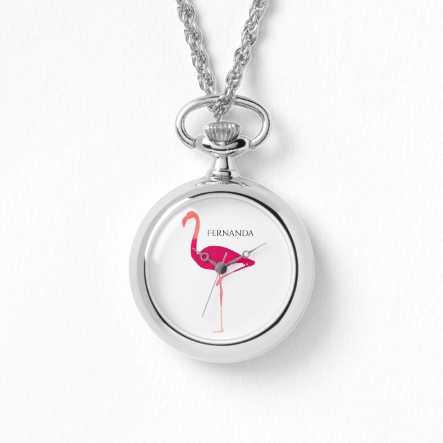 Reloj De Pulsera Motif de flamenco gráfico rosa personalizado moder (Anverso)