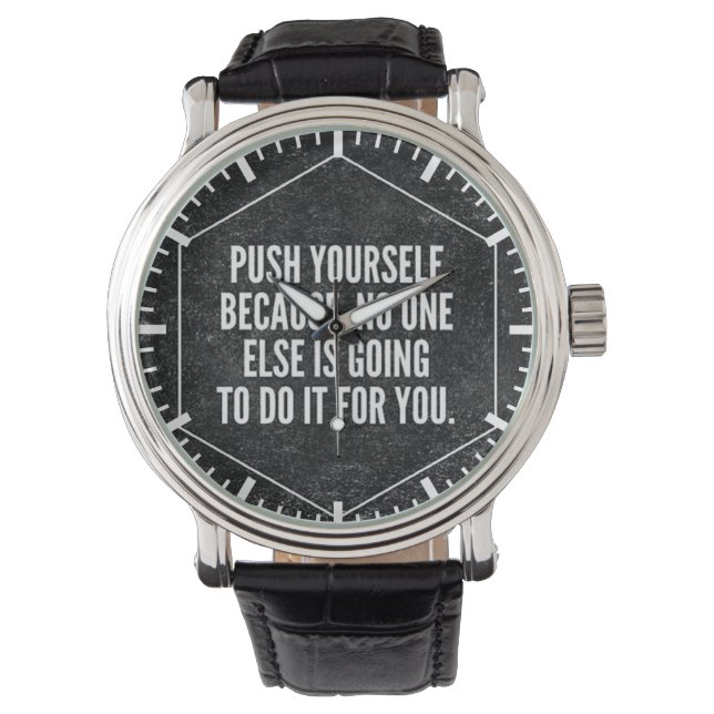 Reloj De Pulsera Motivación del gimnasio - Empujarse - Inspirador (Anverso)