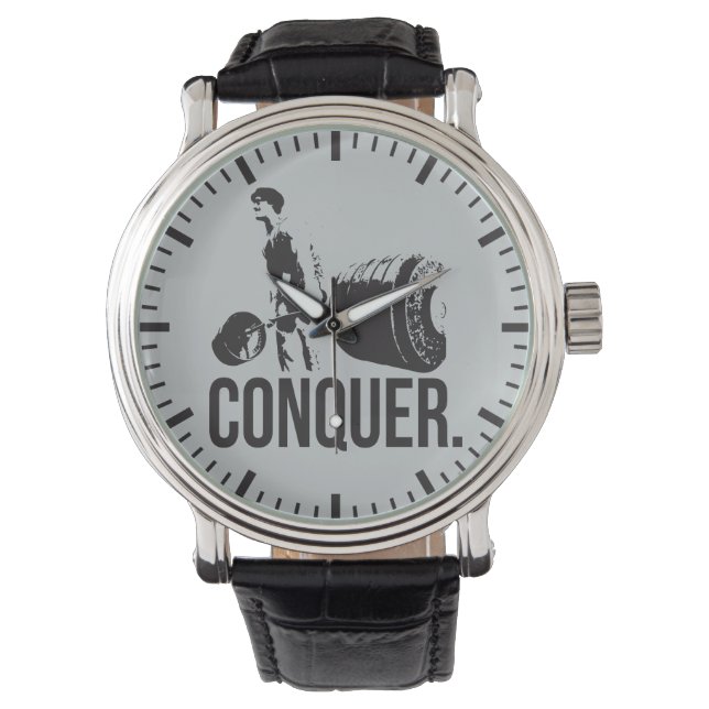 Reloj De Pulsera Motivación para la construcción de cuerpos - conqu (Anverso)