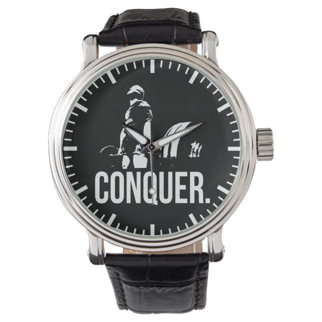 Reloj De Pulsera Motivación para la construcción de cuerpos - conqu (Anverso)