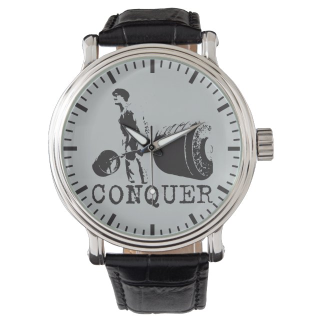 Reloj De Pulsera Motivación para la construcción de cuerpos - conqu (Anverso)