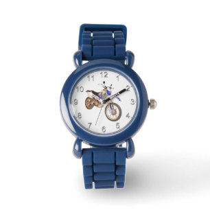 Reloj De Pulsera Moto de tierra azul Motocicleta,