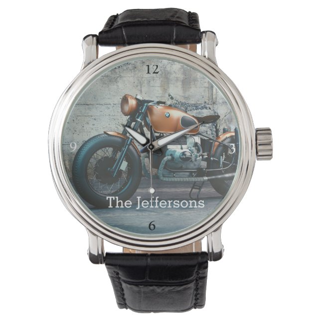 Reloj De Pulsera Motocicleta alemana de época personalizada (Anverso)