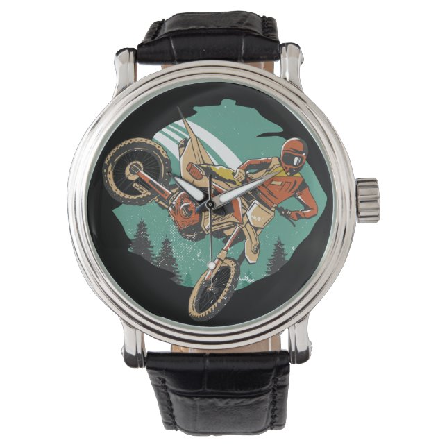 Reloj De Pulsera Motocicleta estilo libre Stunts FMX (Anverso)