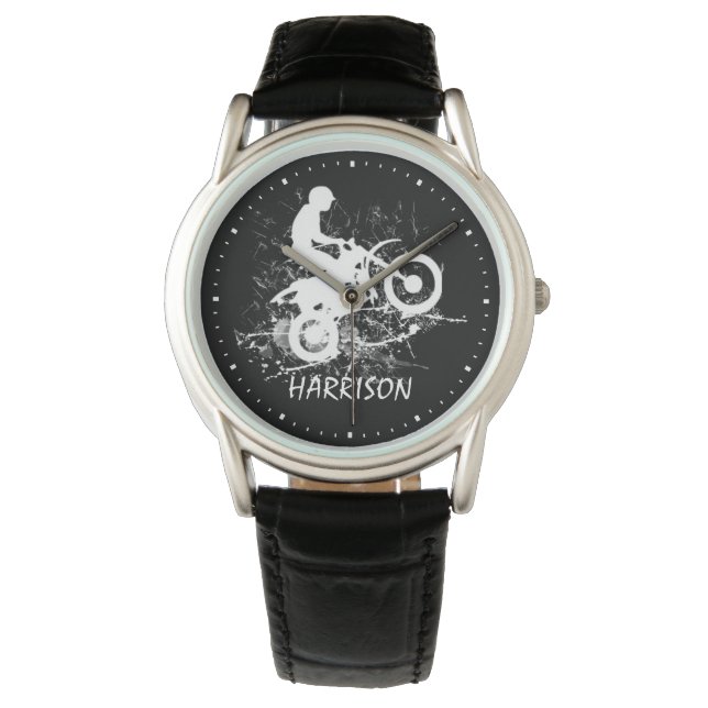 Reloj De Pulsera Motocross Dirt Bike Sports Terminology Typography (Anverso)