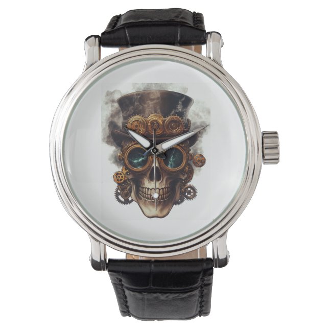 Reloj De Pulsera Motor de cráneo steampunk (Anverso)
