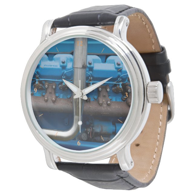 Reloj De Pulsera Motor de Tractor Azul (Angular)