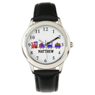 Reloj De Pulsera Motor de tren Nombre personalizado Boys Watch